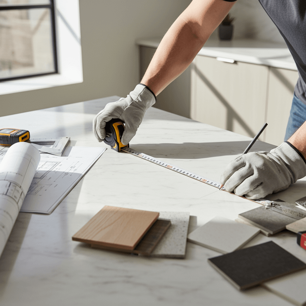 Contractor discussing renovation plans with homeowner