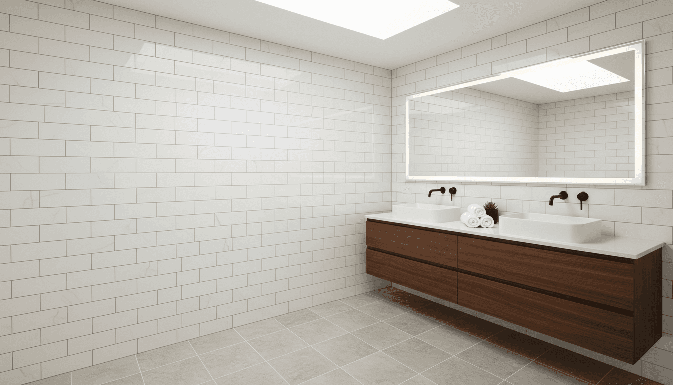 Renovated bathroom with modern fixtures and quality tile work